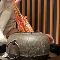 鮨 りかく - 茶釜で茹でます！