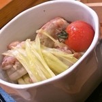 味処栄清丸 - 黄ニラと鶏肉むし