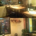 テーブル席。窓から見える景色は、薬院周辺を通る人なら見覚えのある御馴染みのものかも