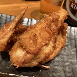 みよしや シンボルロード店 - かぶとが万歳してる様子から「かぶとあげ」との名がついたとのこと