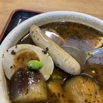 停満里 - ソーセージ半熟玉子ナス豆じゃがいもにんじんもち
            オクラベーコンやら
            具材を楽しみながらいただきました！