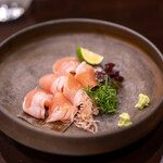 酒亭 田中 - 笹身の昆布締め 捌き身の笹身天然羅白昆布〆