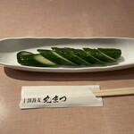 そば処丸松 - きゅうり一本漬け 240円
割り箸には「丸まつ」