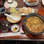 朝日屋 - カレーうどんとから揚げセット