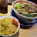 ラーメン巌哲 - 椎茸そば ＆ 黄色いミニカレー丼