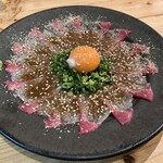 居酒屋はまちゃん - 卵黄で食べる胡麻カンパチ