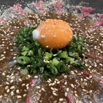 居酒屋はまちゃん - 卵黄で食べる胡麻カンパチ