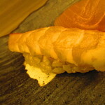 鮨処 凜 - ランチおまかせセット１０貫・凛　日替わり汁物付き　３５００円（税込）　握り-３　蒸し海老【２０２４年２月】