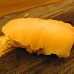 鮨処 凜 - ランチおまかせセット１０貫・凛　日替わり汁物付き　３５００円（税込）　握り-６　エンガワ【２０２４年２月】