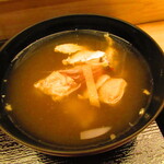 鮨処 凜 - ランチおまかせセット１０貫・凛　日替わり汁物付き　３５００円（税込）　日替わりの汁物　3【２０２４年２月】