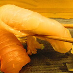 鮨処 凜 - ランチおまかせセット１０貫・凛　日替わり汁物付き　３５００円（税込）　握り-１　平目【２０２４年２月】