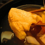 鮨処 凜 - ランチおまかせセット１０貫・凛　日替わり汁物付き　３５００円（税込）　日替わりの汁物　クエのアラのアップ　2【２０２４年２月】