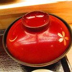 鮨処 凜 - ランチおまかせセット１０貫・凛　日替わり汁物付き　３５００円（税込）　日替わりの汁物　1【２０２４年２月】