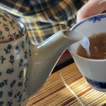 山の上蕎庵 - 蕎麦湯。良くかき混ぜて！