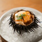 Raw sea urchin and taro flan
