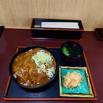 信濃追分蕎麦 初台庵 - カレー丼、510円
            + 鳥から天、120円。