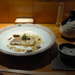 Sushi Sora - 鮮魚（鯛）のアクアパッツァ ＆ 青松 白鷹 生酛本醸造