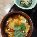 日本料理 山茶花 - 小鉢と湯葉餡かけ御飯