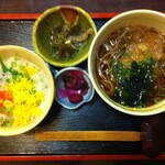 Fujinobou Kizen - そばランチ「ミニしらす丼」