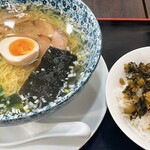 Kaname - 塩ラーメン+ミニ高菜丼のセット