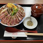 Gyudon (Beef bowl) with grilled vegetables