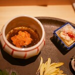 赤坂 鮨 天ぷら 祇園いわい - もずく酢ウニのせ