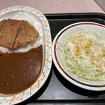 アルプス - カツカレー 500円 グリーンサラダ 120円