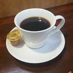 キッチン ブルー グローブ - ホットコーヒーのアップ