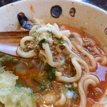 創作おうどん　遊佳 - トマトおうどんにパルメザンチーズを乗せて