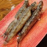 Washokuten Hitoyasumi Kawabata - メヒカリの南蛮漬け。作り置きではなく、揚げたてを酢にくぐらせて仕上げました
