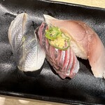 沼津魚がし鮨 流れ鮨 - 青もの3種