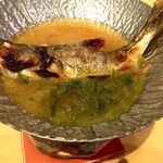 Ishibune Dainingu - 朝食の「ヤマメとアオサのお味噌汁」