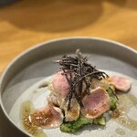 渡辺料理店 - ・本カワハギ肝和え フォアグラ トリュフ 3,200円/税込