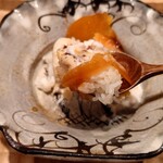 伯雲 - 炭火焼した河豚の白子と自家製の唐墨の飯蒸し