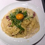 パスタモーレ - 湯葉と九条ネギの京風カルボナーラ