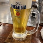 Teppanyaki Okonomiyaki Daizan Hachimanyama - The Premium Malt's Draft with Perfect Foam, JPY 715