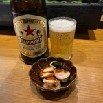 神保町 すしわさび - お通しは帆立。