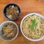 Kishiwada Shiogensui - 塩つけ麺（柚子多め）／Bセット（じゃこ飯）