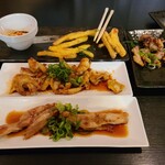 カラタチ - さきいか天、親どり(しお)、とり皮、せせりポンズ