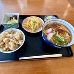 ごえん - ごえん定食に野菜かき揚げ