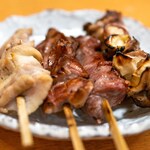 太田屋 - 2024.2 もつ焼（154円）がつ、たん、かしら、なんこつ