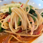 LOUIS PRIMA - 【ナスとほうれん草のトマトソースパスタ [単品] 1.5倍】1,350円＋150円 モツァレラチーズ載せ