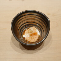 鮨 龍次郎 - あん肝とフルーツの柿、ごまかけ