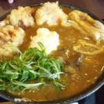 カレーうどん、鳥天、半熟卵天
