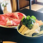 和田金 - 焼く前の肉、野菜