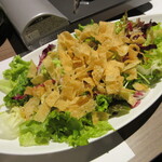 馬ともつ鍋 うまかっちゃ - 【豆苗とチップスのパリパリサラダ】