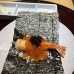 Tempura Azabu Yokota - イクラとキャビアの手巻き寿司