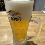 竹や - 生ビール（中）