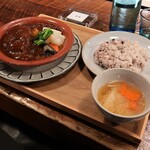 Supemeshi Reon - 塩麴ハンバーグとたっぷり野菜のデミグラスソース煮込み　1,350円
