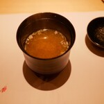 赤坂 鮨 天ぷら 祇園いわい - アオサとなめこの味噌汁